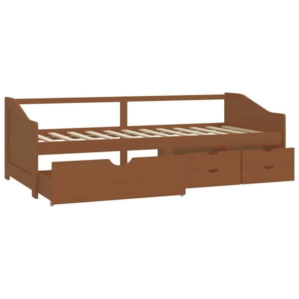 vidaXL Dagbädd 3-sits honungsbrun massiv furu 90x200 cm Brun