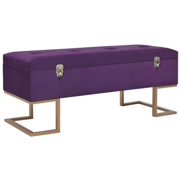 vidaXL Bänk med förvaringsutrymme 105 cm lila sammet Lila
