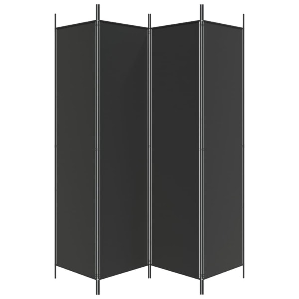 vidaXL Rumsavdelare 4 paneler svart 200x200 cm tyg Svart
