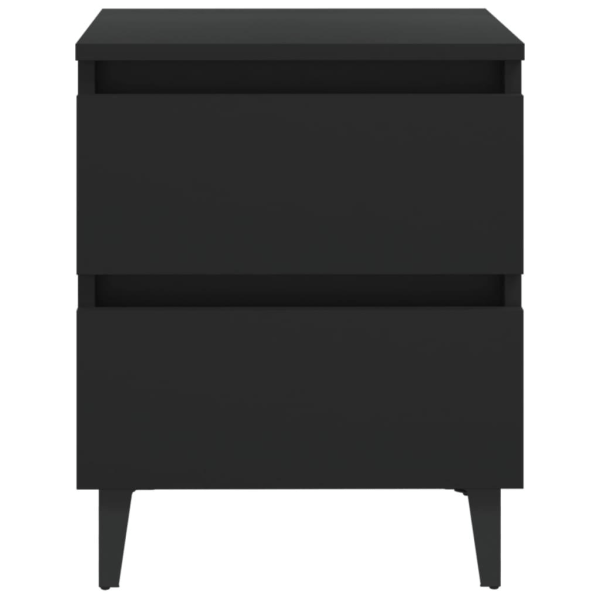 vidaXL Sängbord 2 st svart 40x35x50 cm konstruerat trä Svart