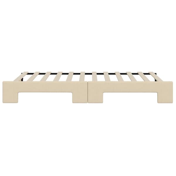 vidaXL Dagbädd utdragbar gräddvit 100x200 cm tyg Kräm