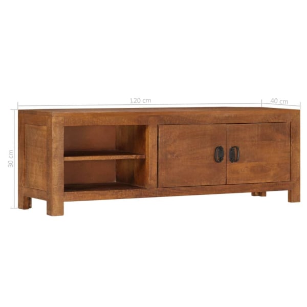 vidaXL TV-bänk 120x30x40 cm massivt mangoträ Brun