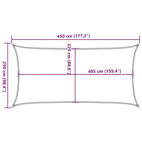 vidaXL Solsegel 160 g/m² blå 2,5x4,5 m HDPE Blå
