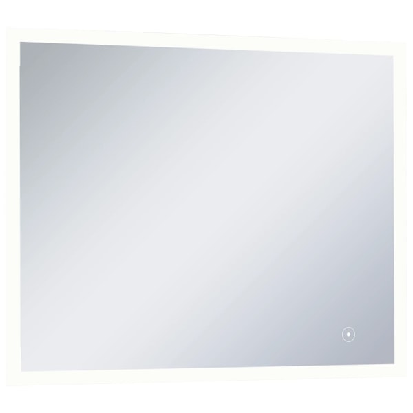 vidaXL Badrumsspegel LED med touch-sensor 80x60 cm Silver