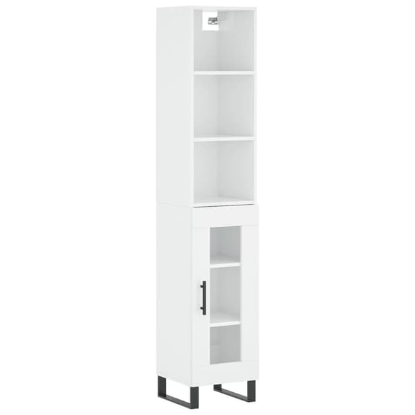 vidaXL Högskåp vit 34,5x34x180 cm konstruerat trä Vit