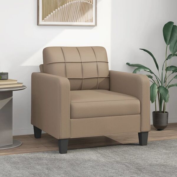 vidaXL Fåtölj Cappuccino 60 cm konstläder Brun