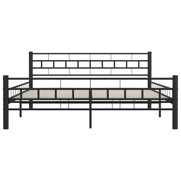 vidaXL Sängram utan madrass med huvudgavel svart 160x200 cm stål Svart