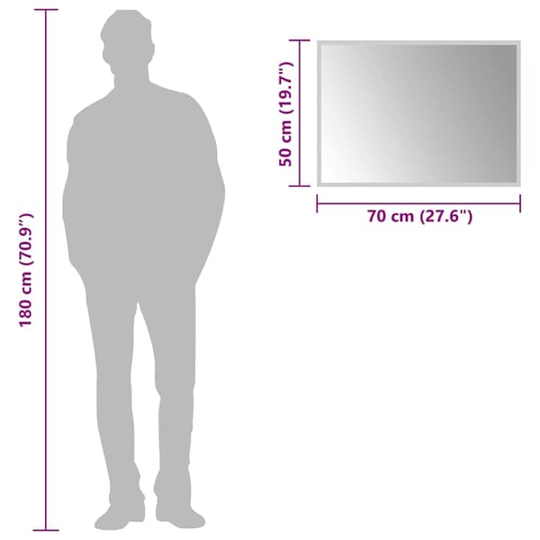 vidaXL Badrumsspegel LED 70x50 cm Transparent