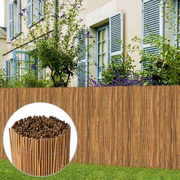 vidaXL Bambustaket 500x100 cm Brun