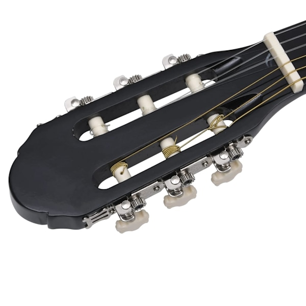 vidaXL Gitarr 12 delar med EQ-pedal 6 och strängar western svart Svart