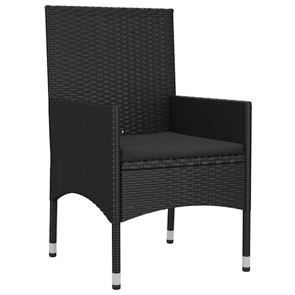 vidaXL Loungegrupp med dynor 6 delar svart konstrotting Svart