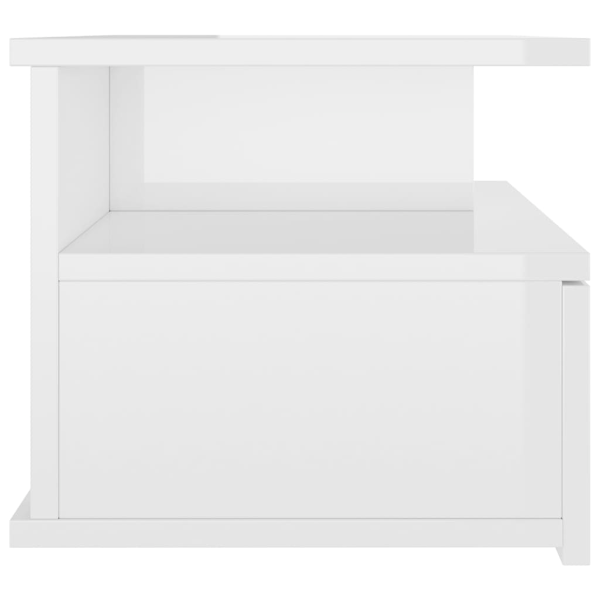 vidaXL Svävande sängbord vit högglans 40x31x27 cm konstruerat trä Vit