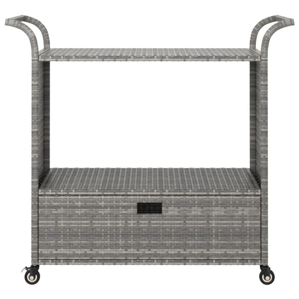 vidaXL Serveringsvagn med låda grå 100x45x97 cm konstrotting grå