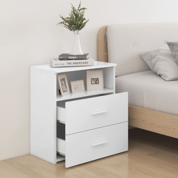 vidaXL Sängbord 2 st vit 50x32x60 cm Vit