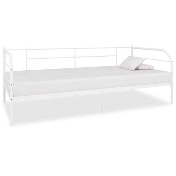 vidaXL Dagbädd utan madrass vit metall 90x200 cm Vit