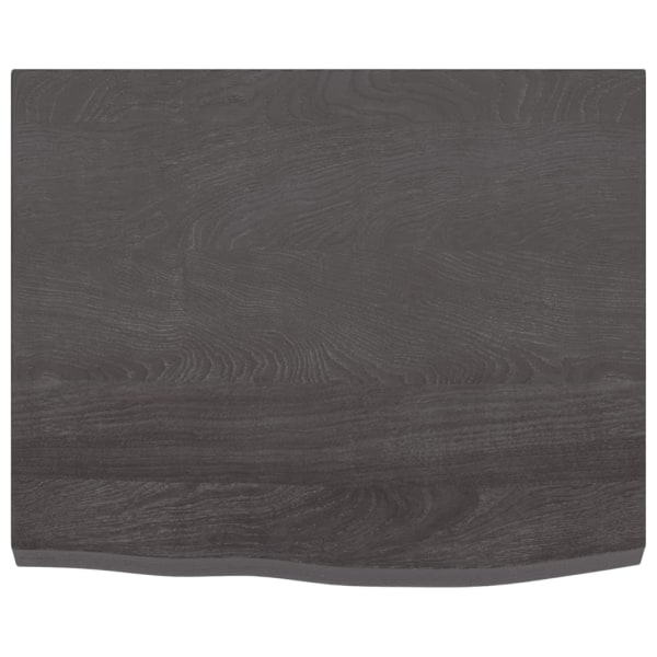 vidaXL Bänkskiva badrum mörkbrun 60x50x(2-4) cm behandlat massiv Grå