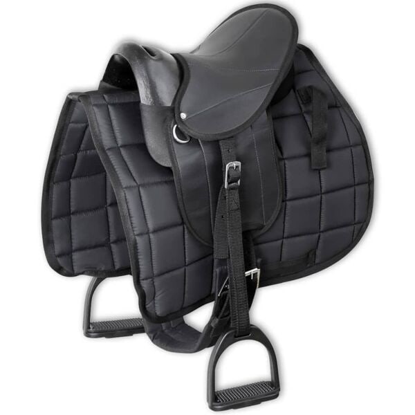 vidaXL 91179 Sadelset ponny 10'' svart Svart