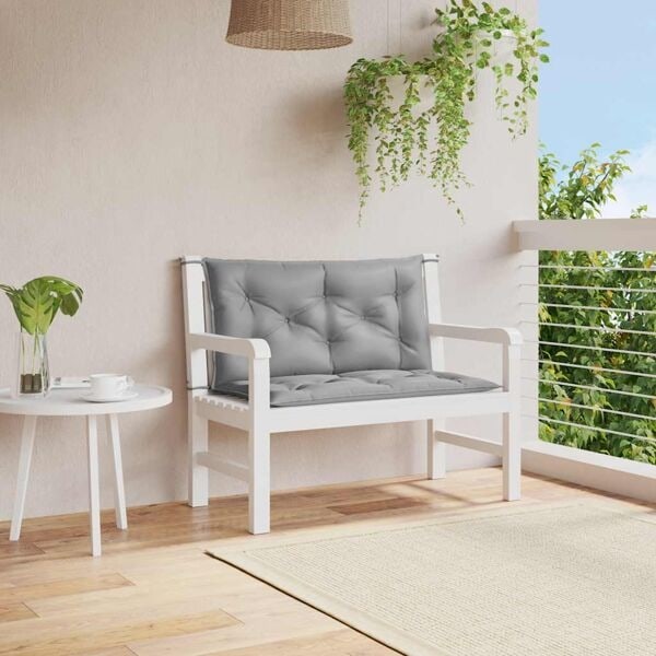 vidaXL Bänkdyna för trädgården grå 100x(50+50)x7 cm oxfordtyg grå