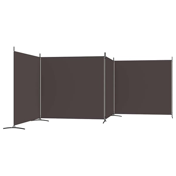 vidaXL Rumsavdelare 4 paneler brun 698x180 cm tyg Brun