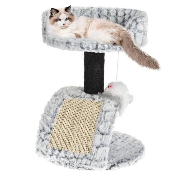 Pets Collection Klösträd på stativ med mus 30x30x40 cm Grå