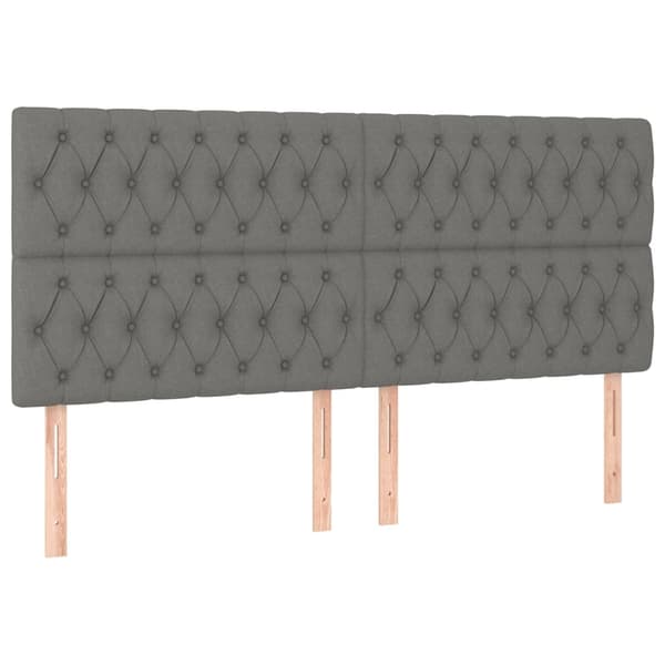 vidaXL Ramsäng med madrass mörkgrå 180x200 cm tyg Grå