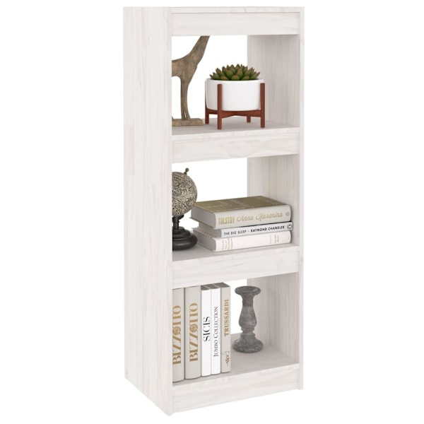 vidaXL Bokhylla/Rumsavdelare vit 40x30x103,5 cm furu Vit