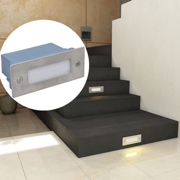 vidaXL 2 LED-trappbelysning 44 x 111 56 mm Silver
