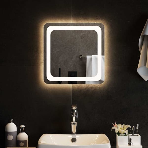 vidaXL Badrumsspegel LED 40x40 cm Transparent
