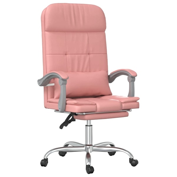 vidaXL Kontorsstol med massage rosa konstläder Rosa