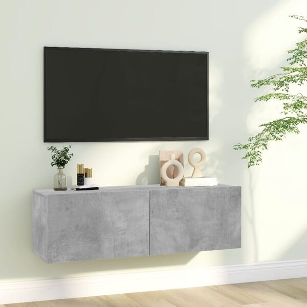 vidaXL TV-bänk betonggrå 100x30x30 cm konstruerat trä grå