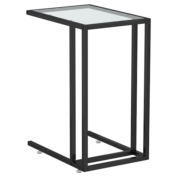 vidaXL Sidobord till datorbord genomskinligt 50x35x65 cm härdat glas Transparent
