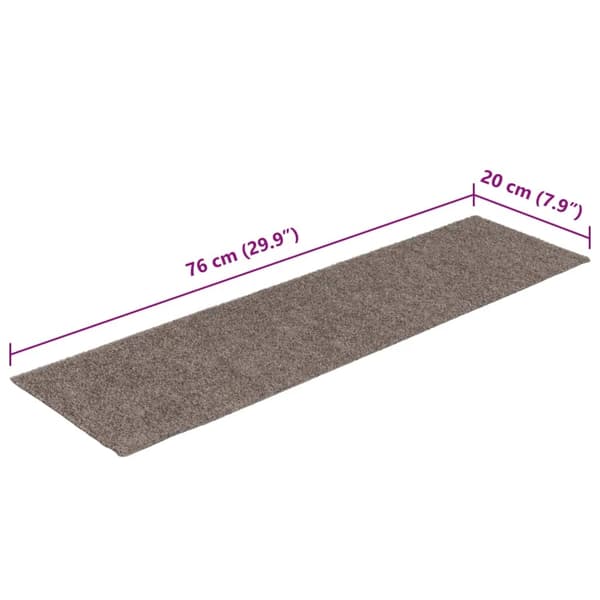 vidaXL Trappmattor självhäftande 15 st 76x20 cm beige rektangulära Creme