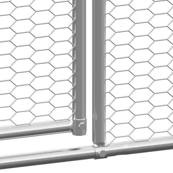 vidaXL Hönsbur för utomhusbruk 2x6x2 m galvaniserat stål Silver