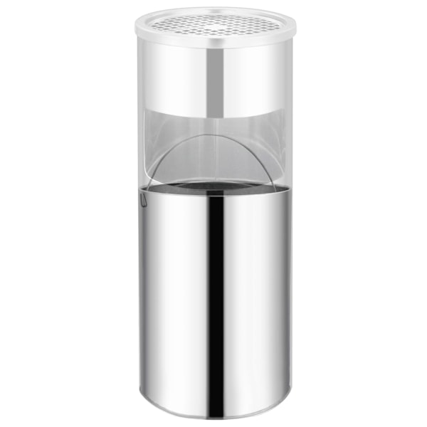 vidaXL Askfat/soptunna 30 L rostfritt stål Silver