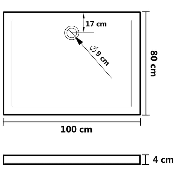 vidaXL Duschbrunnar 80 x 100 x 4 cm ABS Vit