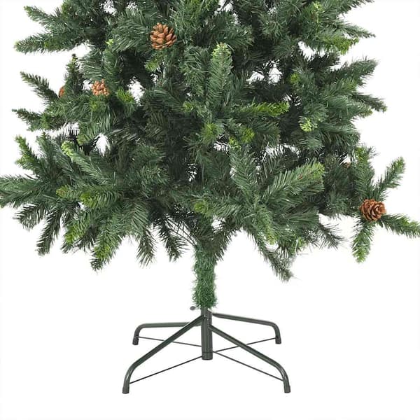 vidaXL Belyst plastgran med kulor grön 210 cm Grön
