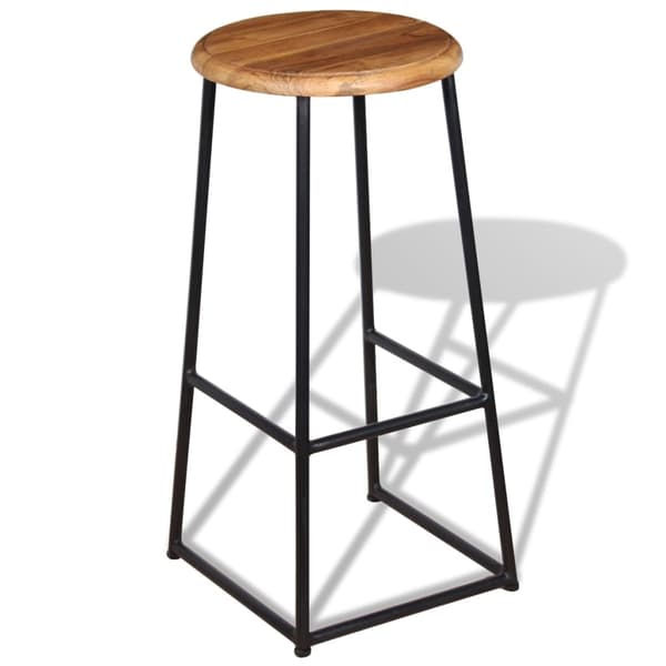 vidaXL Barstolar 2 st massiv teak Brun