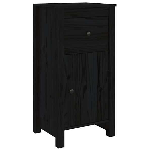 vidaXL Skänk svart 40x35x80 cm massiv furu Svart