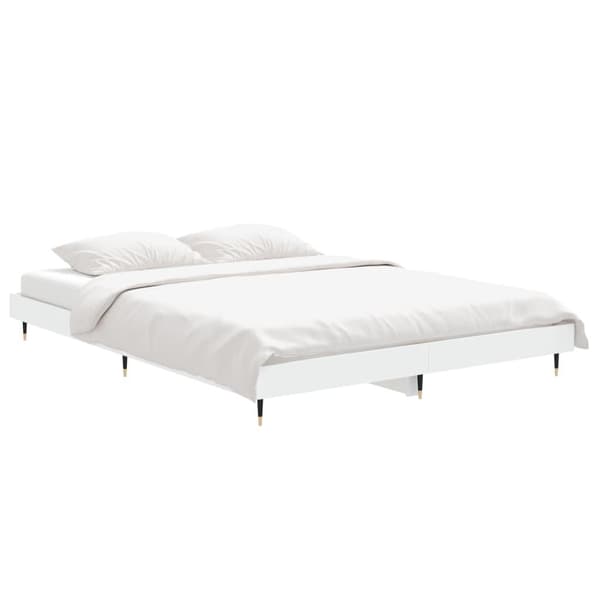 vidaXL Sängram vit 140x190 cm konstruerat trä Vit