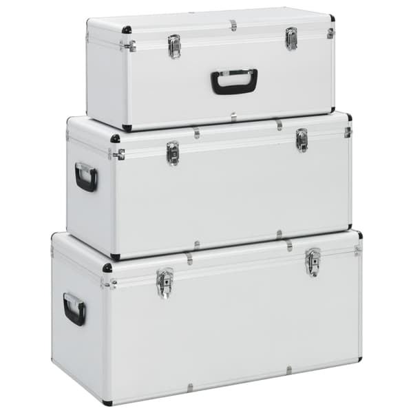 vidaXL Förvaringsväskor 3 st silver aluminium Silver