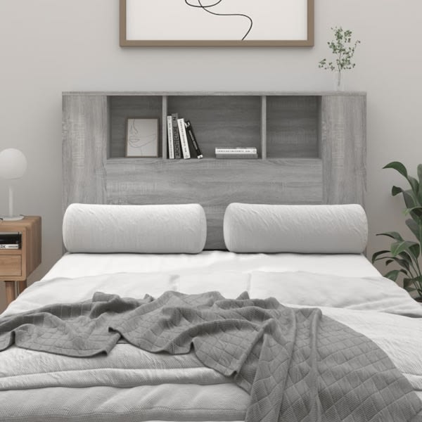 vidaXL Sänggavel med förvaring grå sonoma 120x18,5x102,5 cm Grå