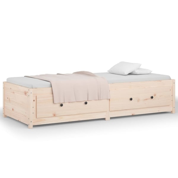 vidaXL Dagbädd utan madrass 90x200 cm massiv furu Brun