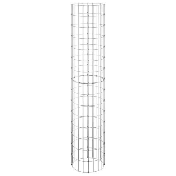 vidaXL Planteringsgabion upphöjd rund galvaniserat stål Ø30x150 cm Silver