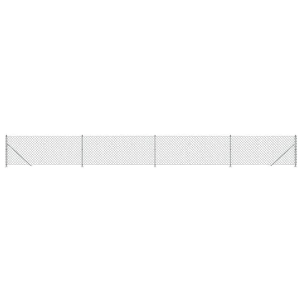 vidaXL Gunnebostängsel med stolpsko silver 0,8x10 m Silver
