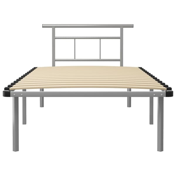 vidaXL Sängram grå metall 100x200 cm grå