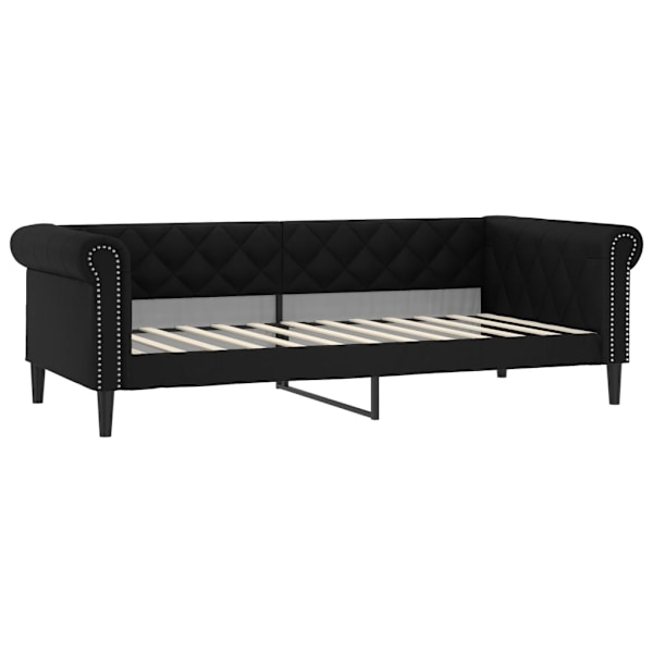 vidaXL Dagbädd utdragbar med madrasser svart 90x200 cm konstläder Svart