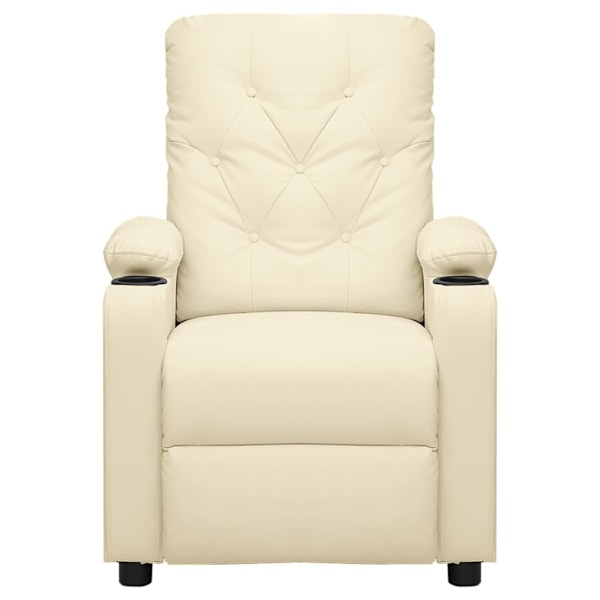 vidaXL Elektrisk massagefåtölj gräddvit konstläder Kräm