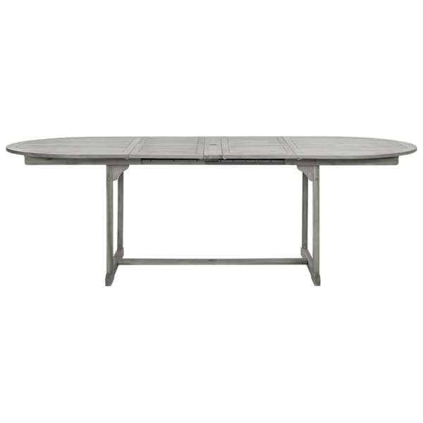 vidaXL Trädgårdsbord (160-240)x100x75 cm massivt akaciaträ grå