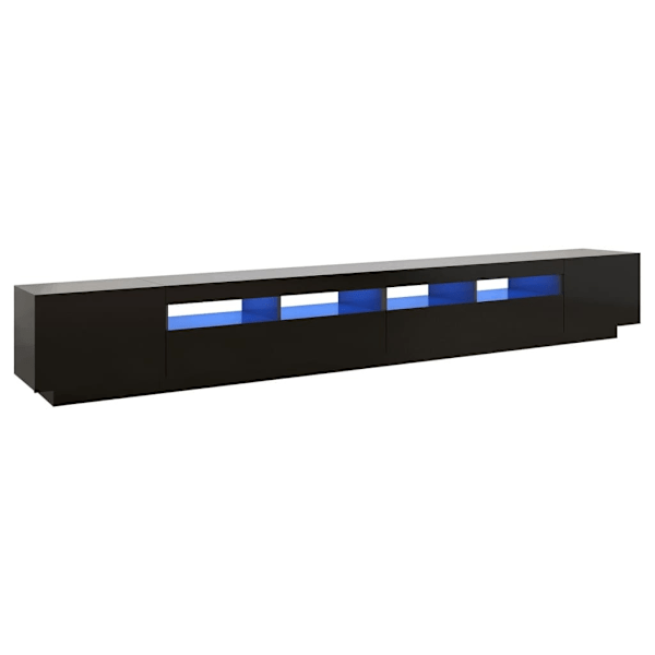 vidaXL TV-bänk med LED-belysning svart 300x35x40 cm Svart