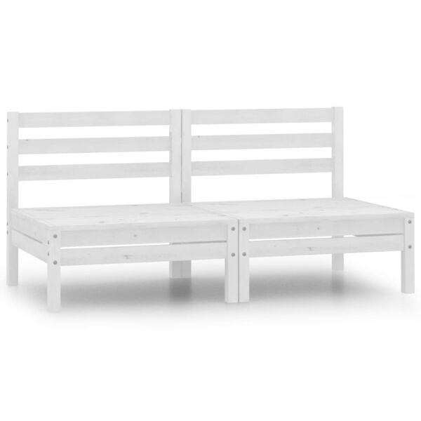 vidaXL Mittensektion till pallsoffa 2 st vit massiv furu Vit